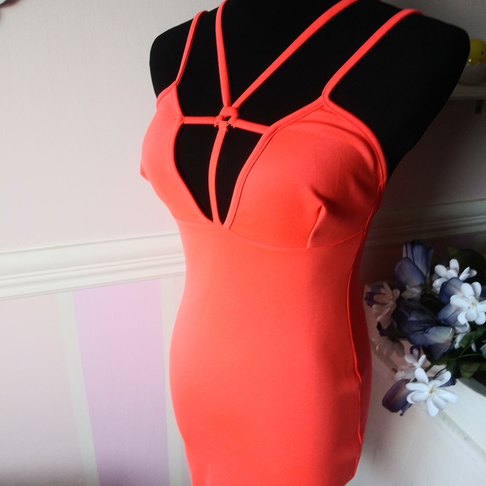 Solemio Vibrant Orange Club Dress.